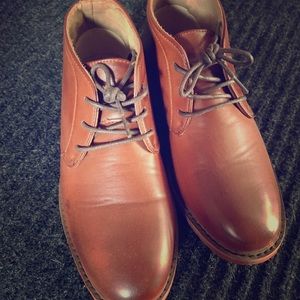 Boys cognac dress shoes